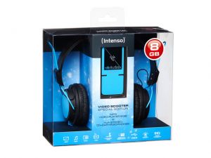 ODTWARZACZ MP4 INTENSO 8GB VIDEO SCOOTER LCD 1.8 NIEBIESKIE+SŁUCHAWKI