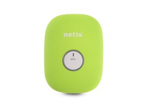 REPEATER WIFI B/G/N300 Z GNIAZDEM RJ-45 MINI WPINANY DO GNIAZDKA 230V NETIS E1+ ZIELONY