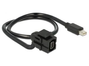 MODUŁ KEYSTONE GNIAZDO MINI DISPLAYPORT(F)->MINI DISPLAYPORT(M) NA KABLU 110 50CM DELOCK
