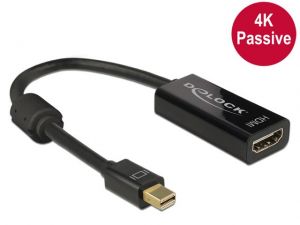 ADAPTER DISPLAYPORT MINI 1.2 ->HDMI 4K PASYWNY NA KABLU CZARNY DELOCK