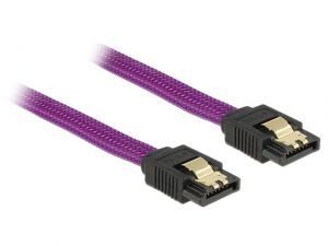 KABEL SATA DATA III (6GB/S) 100CM Z ZATRZASKAMI METALOWYMI PREMIUM DELOCK