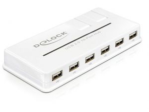 HUB USB 2.0 10-PORTÓW 2.0 + ZASILACZ DELOCK