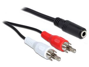 KABEL STEREO CHINCH X2->1X3 PIN STEREO JACK 1.4M DELOCK