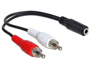 ADAPTER CHINCH(M)X2->STEREO JACK(F) 20CM DELOCK
