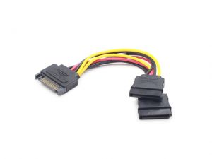 KABEL SATA ZASILAJĄCY(M)->SATA(F) X2 15CM GEMBIRD