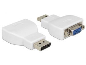 ADAPTER DISPLAYPORT->VGA 15 PIN WHITE DELOCK