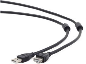 PRZEDŁUŻACZ USB AM-AF 2.0 +FERRYTX2 PREMIUM 3M GEMBIRD