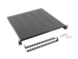 PÓŁKA DO SZAF 19 800MM CZARNA LANBERG (1U/483X500MM UDŹWIG DO 25KG, MONTAŻ 4 PUNKTOWY)