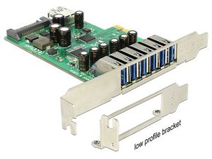 KARTA PCI EXPRESS->USB 3.0 6-PORT + 1X INTERNAL USB 3.0 DELOCK