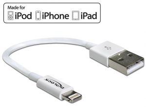 KABEL DO APPLE USB DO TRANSMISJI DANYCH I ŁADOWANIA LIGHTNING 8 PIN (IPAD AIR ,IPHONE 5/6 ,IPOD)15CM