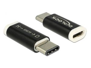 ADAPTER USB TYPE-C(M)-MICRO-B(F) 2.0 BLACK DELOCK