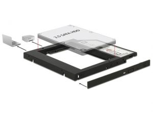 ADAPTER HDD RAMKA 5.25->2.5 SLIM 9.5MM ( HDD W MIEJSCE CD/DVD W LAPTOPIE) DELOCK