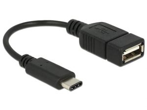 ADAPTER USB TYPE-C(M)-AF 2.0 15CM BLACK DELOCK