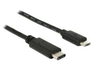 KABEL USB TYPE-C(M)-MICRO BM 1M 2.0 BLACK DELOCK