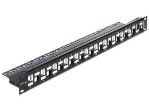 PATCH PANEL 24 PORT 1U DO MODUŁÓW 19 KEYSTONE BLACK DELOCK