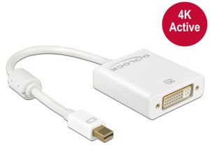 ADAPTER DISPLAYPORT MINI(M)->DVI-D (F)(24+5) 4K ACTIVE WHITE DELOCK