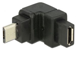 ADAPTER USB 2.0 MICRO-B (M) -> USB 2.0 MICRO-B (F) KĄT 90 UP DELOCK