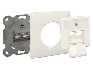 GNIAZDKO PODTYNKOWE PODWÓJNE 2 X LSA BLOCK -> 2X RJ45 CAT.6A DELOCK