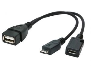 KABEL USB MICRO AF-BM 2.0 15CM + MICRO BF(ZASILANIE) OTG GEMBIRD