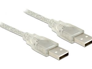KABEL USB AM-AM 2.0 1M +FERRYT PRZEZROCZYSTY DELOCK