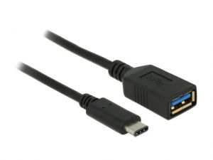 ADAPTER USB TYPE-C(M)-AF 3.1 GEN 1 15CM BLACK DELOCK