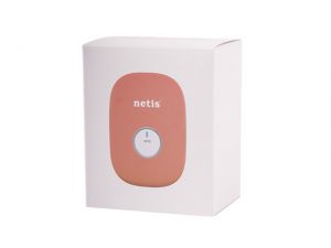 REPEATER WIFI B/G/N300 Z GNIAZDEM RJ-45 MINI WPINANY DO GNIAZDKA 230V NETIS E1+ RÓŻOWY