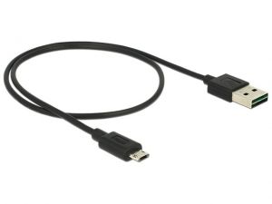 KABEL MICRO USB AM-BM 2.0 1M DUAL EASY-USB BLACK DELOCK