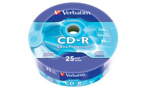 CDR VERBATIM 700MB EXTRA PROTECTION WRAP (25 SPINDEL)