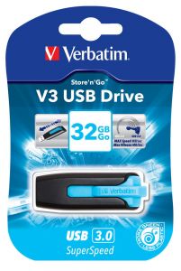 PENDRIVE VERBATIM 32GB V3 USB 3.0 CARIBBEAN BLUE