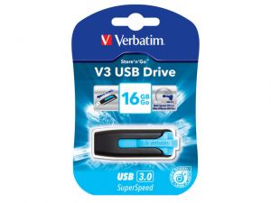 PENDRIVE VERBATIM 16GB V3 USB 3.0 CARIBBEAN BLUE