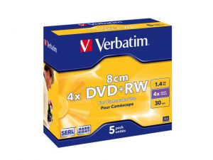 DVD+RW VERBATIM 1.4GB 8CM 4X MINI (5 JEWEL CASE)