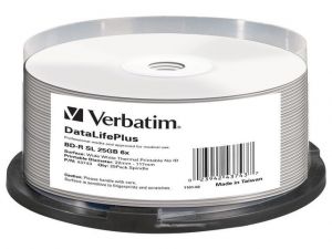 BD-R VERBATIM 25GB X6 DL+ PRINTABLE THERMAL (CAKE 25) NO ID