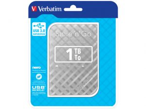 DYSK ZEWNĘTRZNY VERBATIM 1TB 2,5 SREBRNY GEN2 USB 3.0