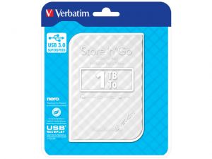 DYSK ZEWNĘTRZNY VERBATIM 1TB 2,5 BIAŁY GEN2 USB 3.0