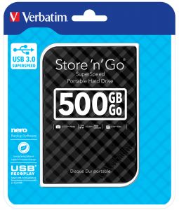 DYSK ZEWNĘTRZNY VERBATIM 500GB 2,5 CZARNY GEN2 USB 3.0