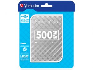 DYSK ZEWNĘTRZNY VERBATIM 500GB 2,5 SREBRNY GEN2 USB 3.0