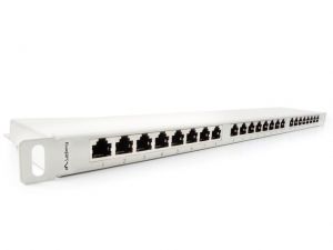 PATCH PANEL 24 PORT 0.5U KAT.6 EKRANOWANY SZARY LANBERG