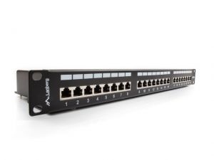PATCH PANEL 24 PORT 1U KAT.5E EKRANOWANY CZARNY LANBERG