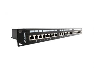 PATCH PANEL 24 PORT 1U KAT.6 EKRANOWANY CZARNY LANBERG