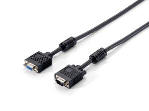 PRZEDŁUŻACZ VGA F/M 1.8M +FERRYT CZARNY EQUIP